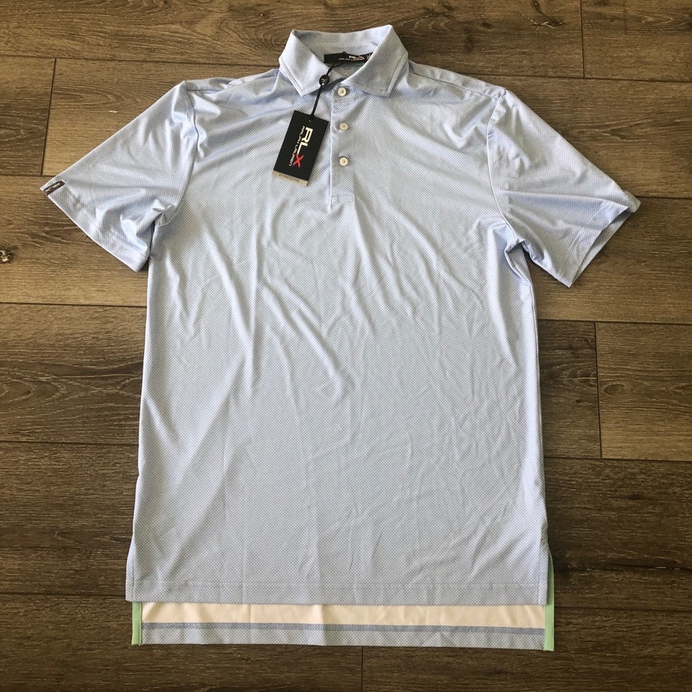 RLX Ralph Lauren Blue Polka Dot Polo Golf Shirt